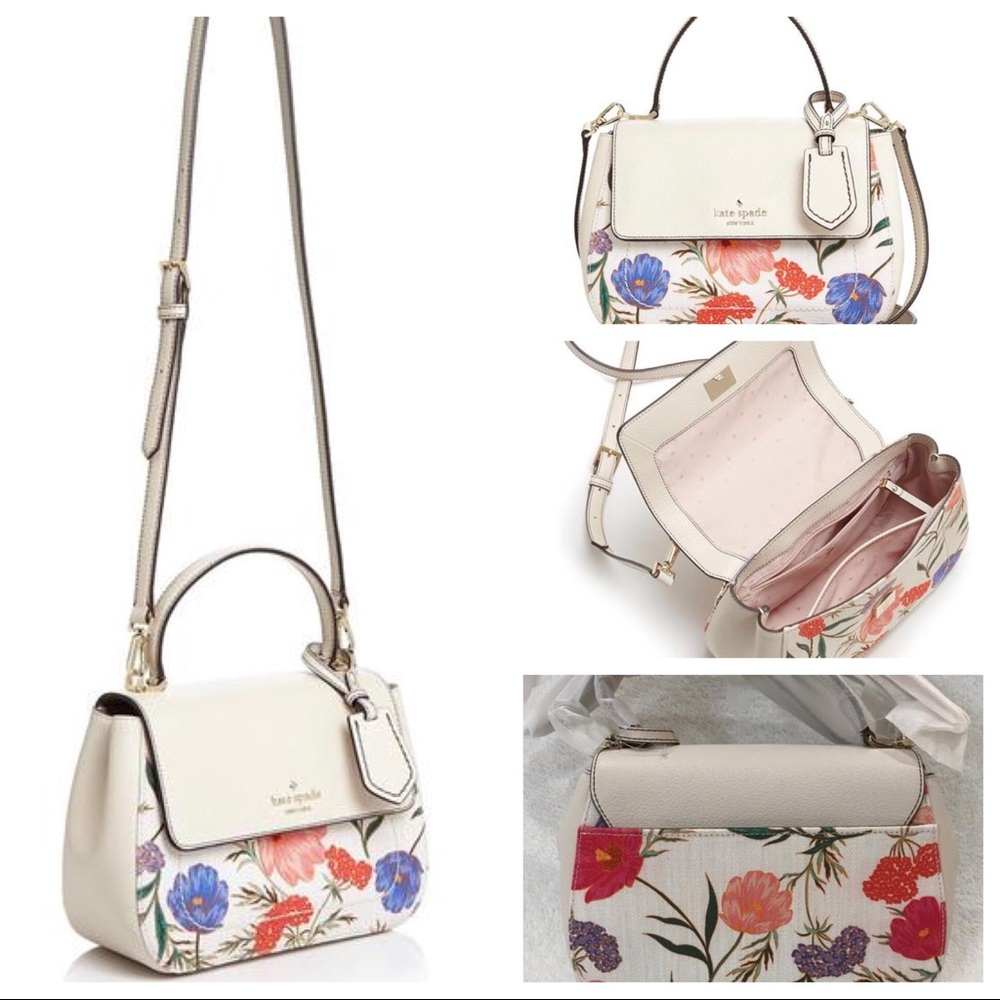 KATE SPADE CREAM LINEN SATCHEL